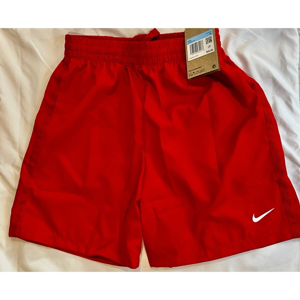 Nike Unisex-Child Multi Standard-fit Training Shorts Red Size M NWT Logo Print